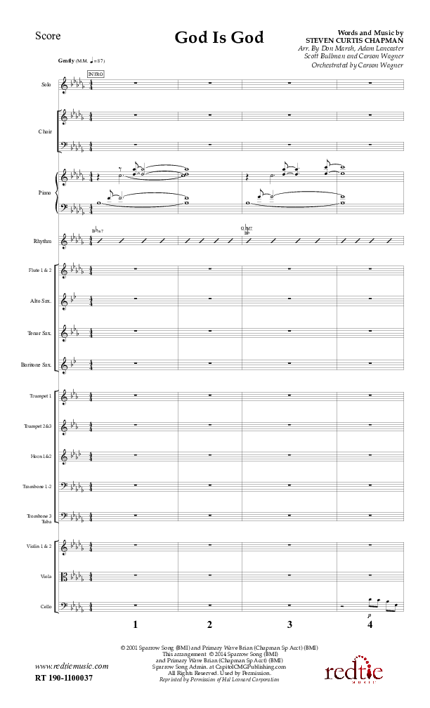 God Is God Conductor's Score (Charles Billingsley / Red Tie Music)