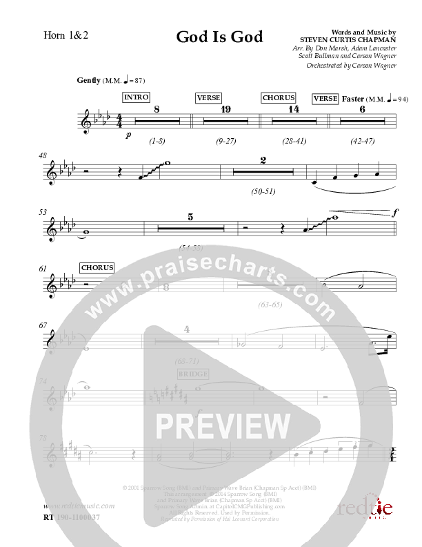 God Is God French Horn 1/2 (Charles Billingsley / Red Tie Music)