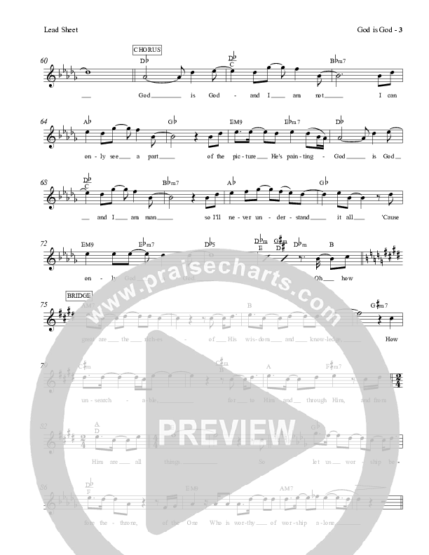 God Is God Lead Sheet (Charles Billingsley / Red Tie Music)