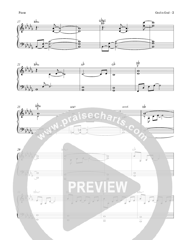 God Is God Piano Sheet (Charles Billingsley / Red Tie Music)