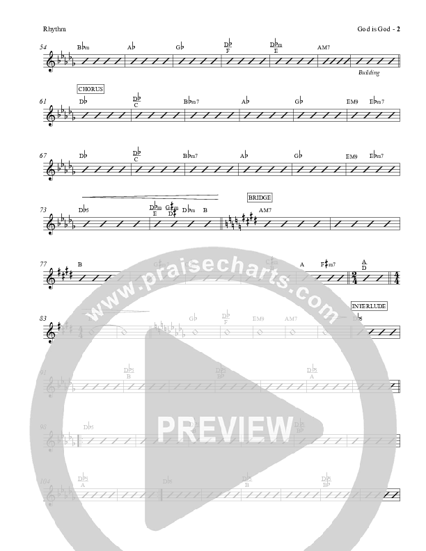 God Is God Rhythm Chart (Charles Billingsley / Red Tie Music)