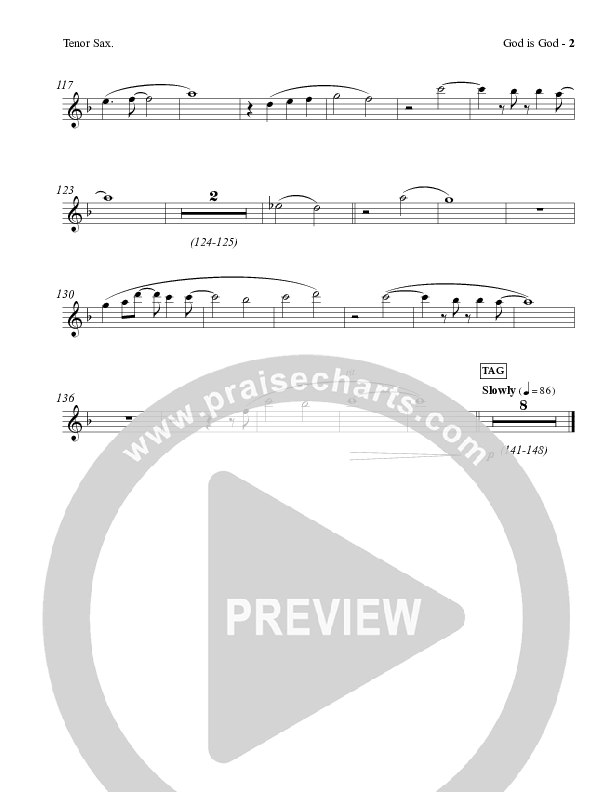 God Is God Tenor Sax 2 (Charles Billingsley / Red Tie Music)