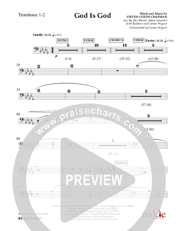 God Is God Trombone 1/2 (Charles Billingsley / Red Tie Music)