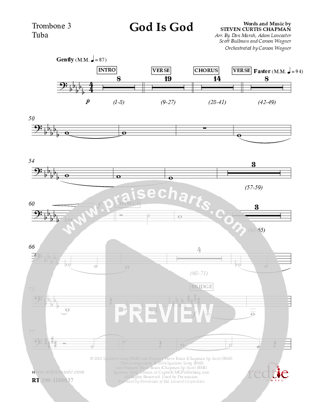 God Is God Trombone 3/Tuba (Charles Billingsley / Red Tie Music)
