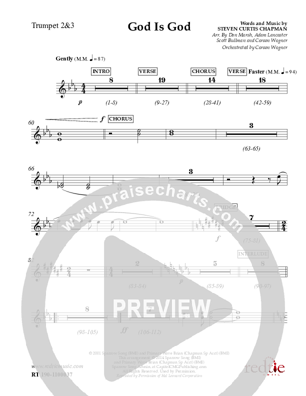 God Is God Trumpet 2/3 (Charles Billingsley / Red Tie Music)