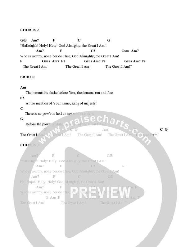 Great I Am Chords & Lyrics (Sounds Of Liberty / Red Tie Music)