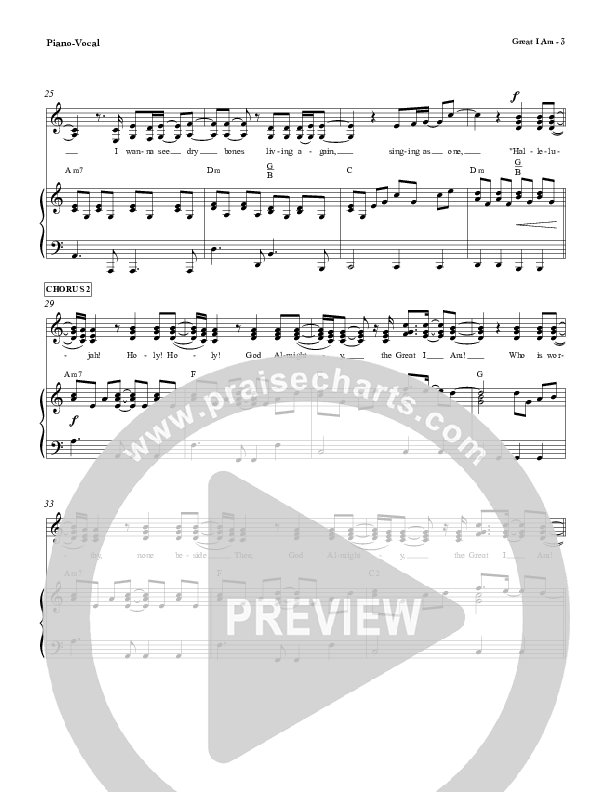 Great I Am Lead & Piano (Sounds Of Liberty / Red Tie Music)