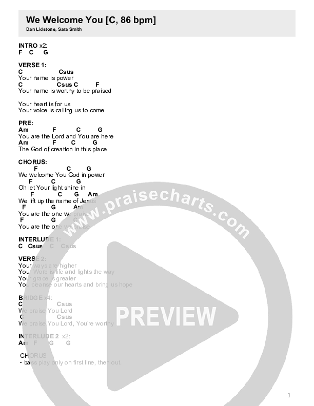 We Welcome You Chords & Lyrics (Highpoint Collective)