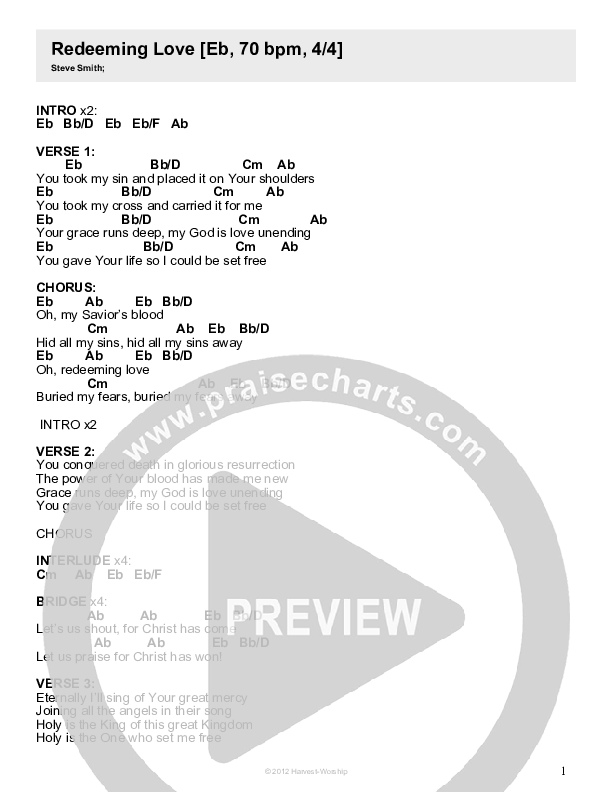Redeeming Love Chords & Lyrics (Highpoint Collective)
