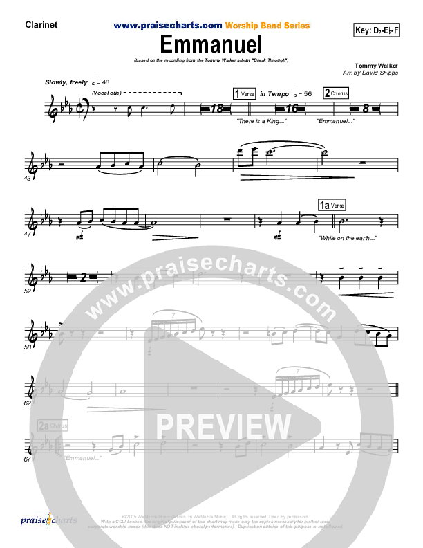 Emmanuel Clarinet (Tommy Walker)