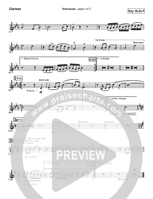 Emmanuel Clarinet (Tommy Walker)