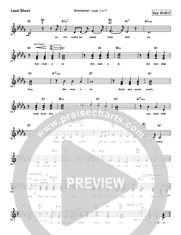 Emmanuel Lead Sheet (SAT) (Tommy Walker)