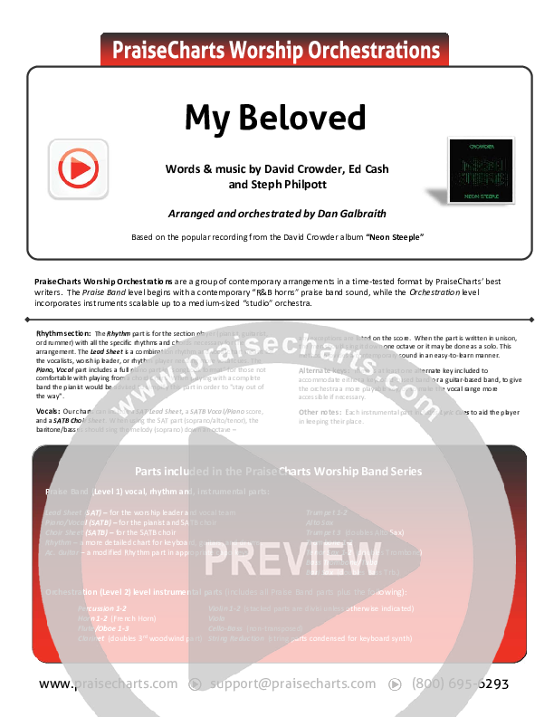 My Beloved Cover Sheet (David Crowder)