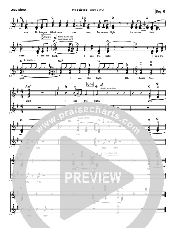 My Beloved Lead Sheet (SAT) (David Crowder)