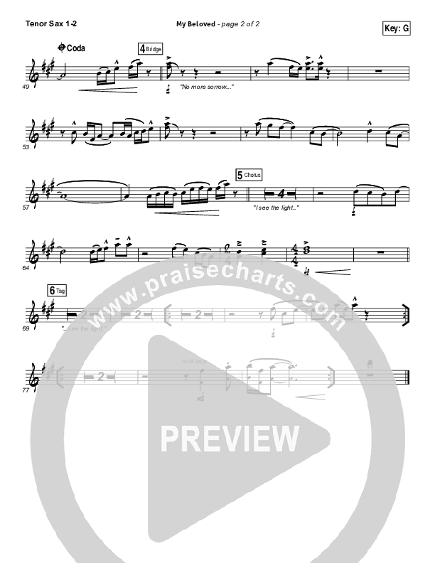 My Beloved Tenor Sax 1/2 (David Crowder)