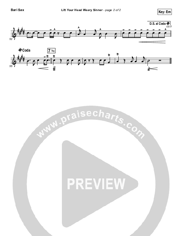 Lift Your Head Weary Sinner (Chains) Bari Sax (David Crowder)