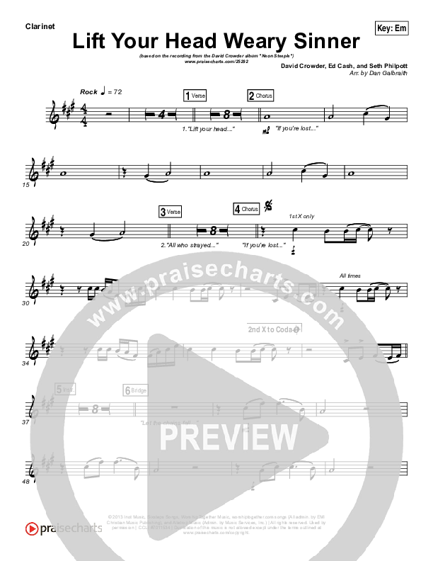 Lift Your Head Weary Sinner (Chains) Wind Pack (David Crowder)