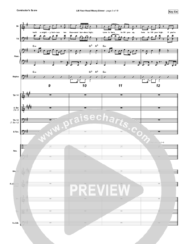 Lift Your Head Weary Sinner (Chains) Conductor's Score (David Crowder)