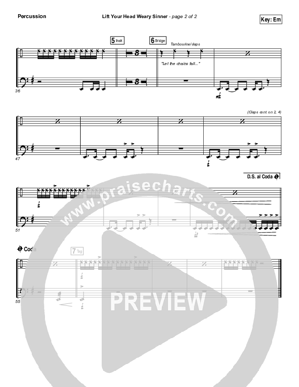 Lift Your Head Weary Sinner (Chains) Percussion (David Crowder)