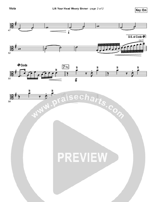 Lift Your Head Weary Sinner (Chains) Viola (David Crowder)