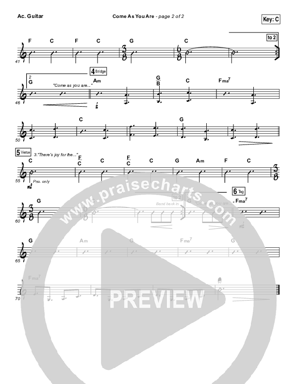 Come As You Are Acoustic Guitar (David Crowder)