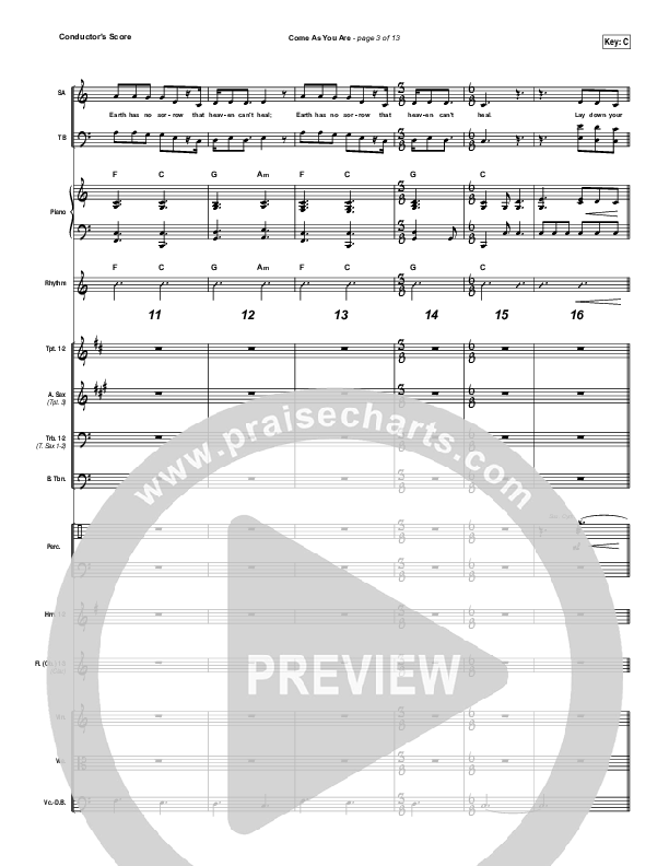 Come As You Are Conductor's Score (David Crowder)