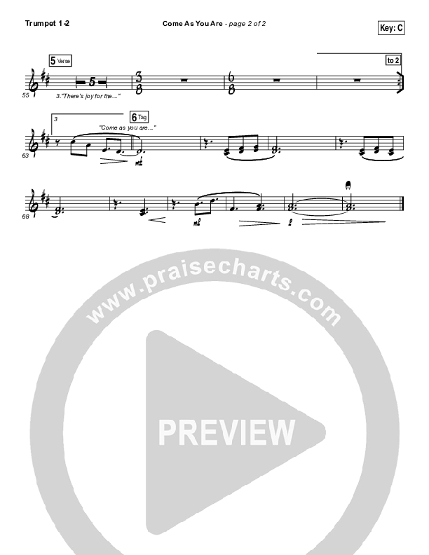 Come As You Are Trumpet 1,2 (David Crowder)