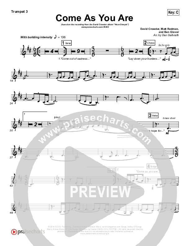 Come As You Are Trumpet 3 (David Crowder)