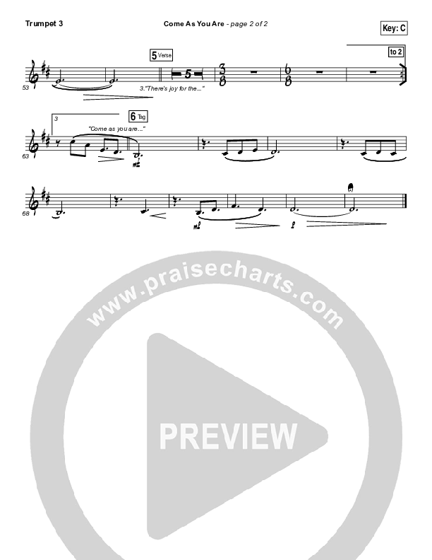 Come As You Are Trumpet 3 (David Crowder)