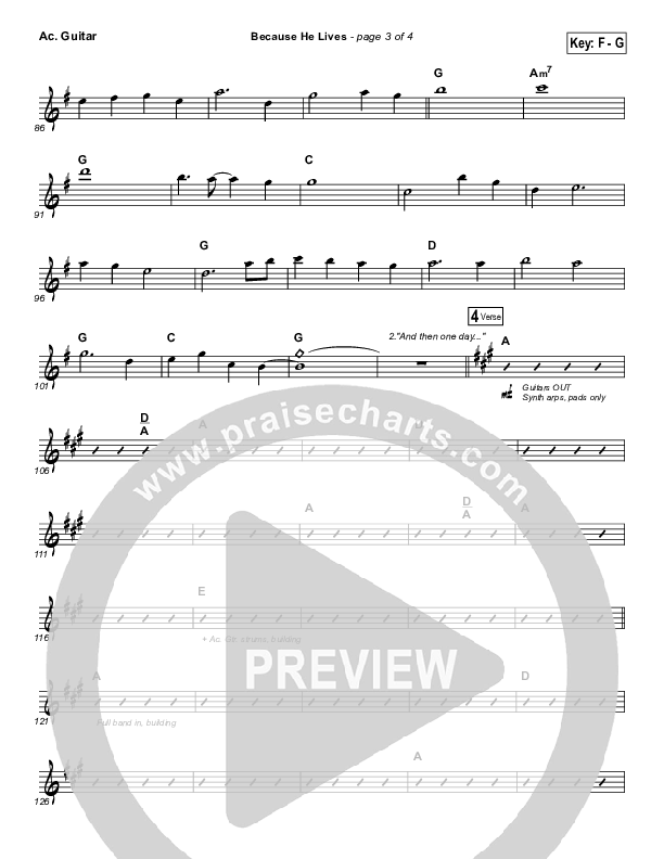 Because He Lives Acoustic Guitar (David Crowder)