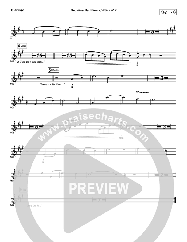 Because He Lives Clarinet (David Crowder)