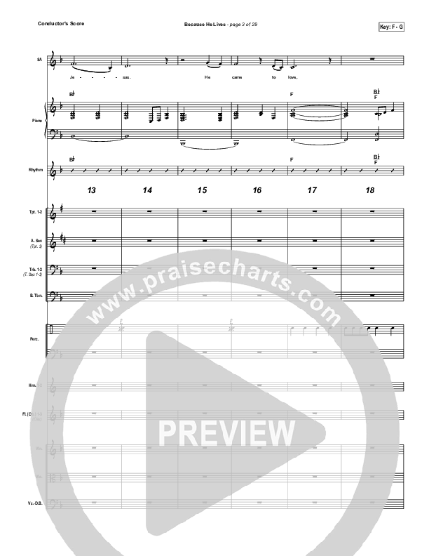 Because He Lives Conductor's Score (David Crowder)
