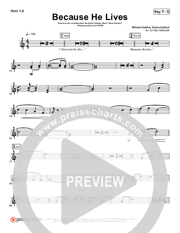 Because He Lives Brass Pack (David Crowder)