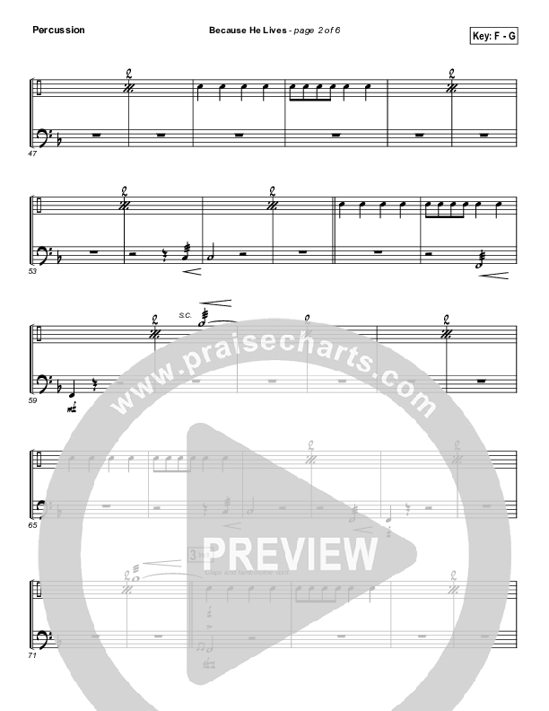 Because He Lives Percussion (David Crowder)