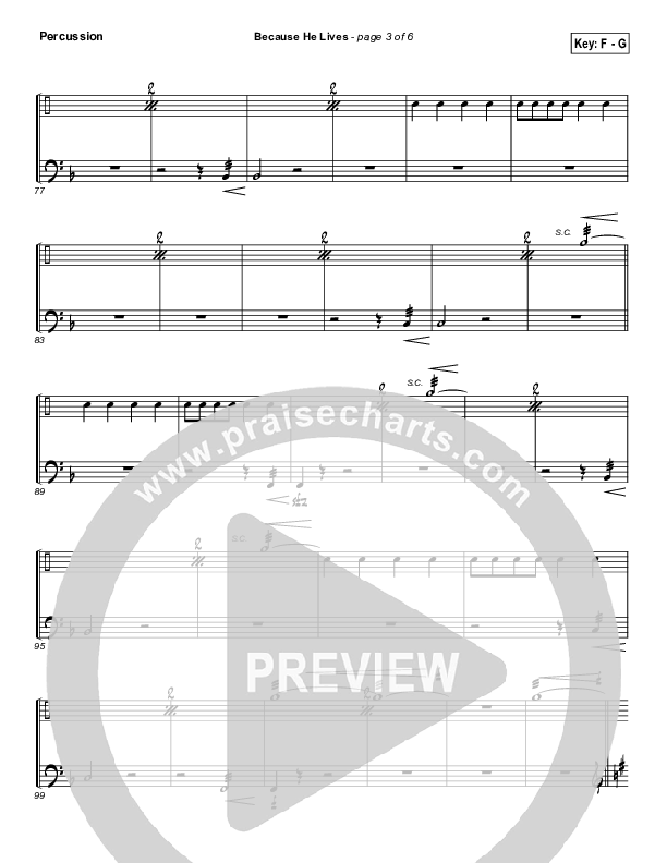 Because He Lives Percussion (David Crowder)