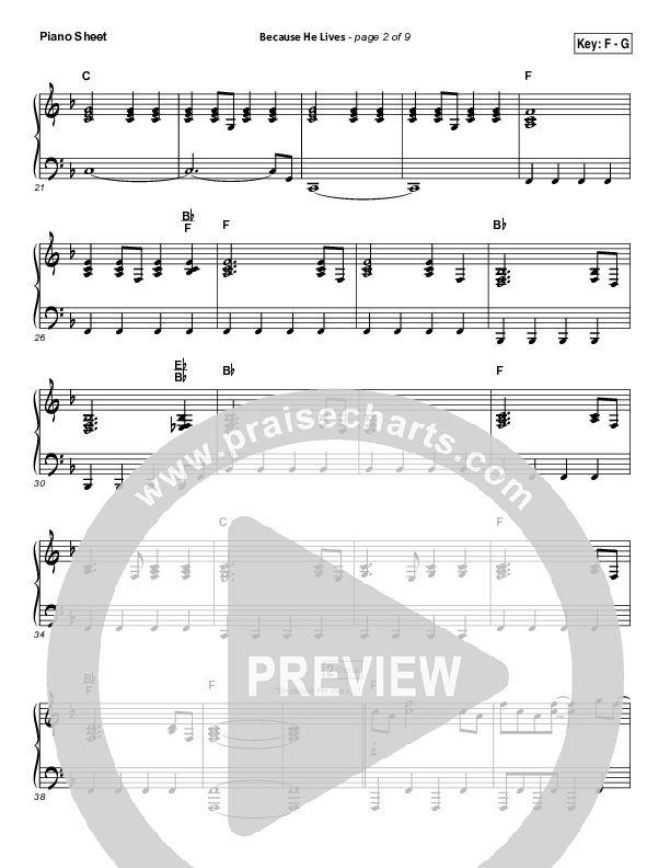 Because He Lives Piano Sheet (David Crowder)