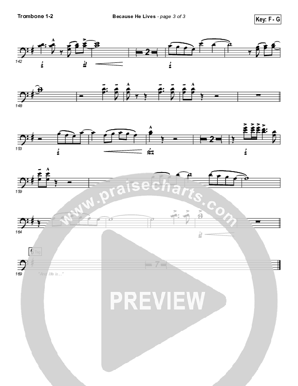 Because He Lives Trombone 1/2 (David Crowder)