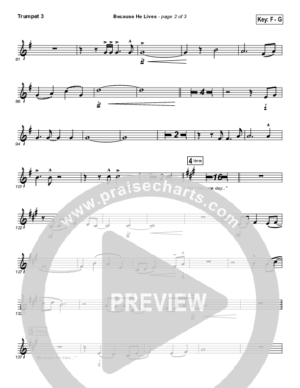 Because He Lives Trumpet 3 (David Crowder)