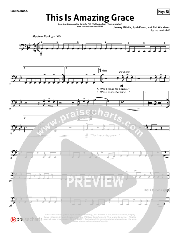 This Is Amazing Grace Cello/Bass (Phil Wickham)