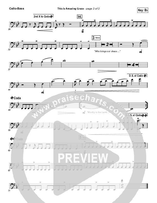 This Is Amazing Grace Cello/Bass (Phil Wickham)