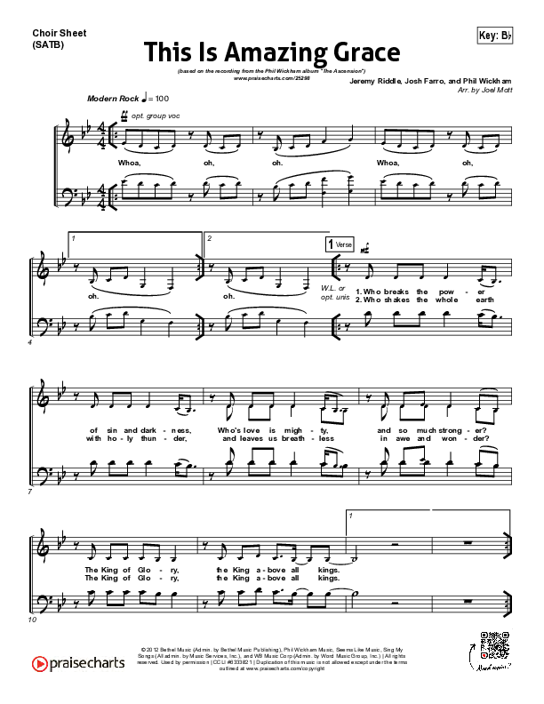 This Is Amazing Grace Choir Sheet (SATB) (Phil Wickham)