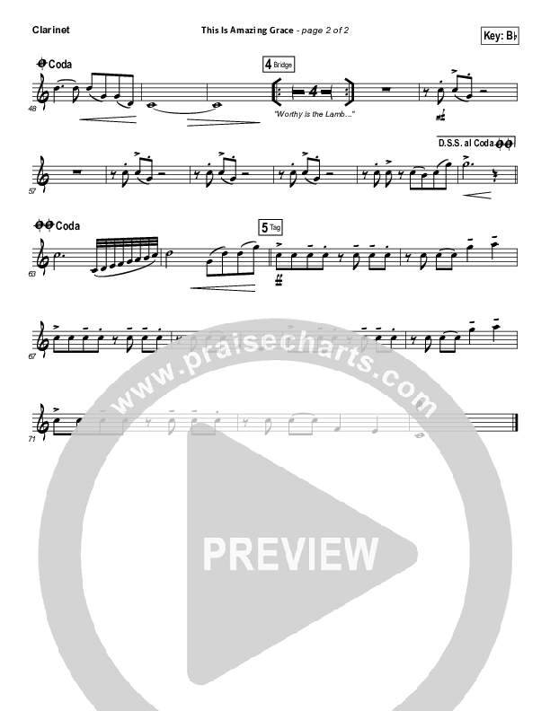 This Is Amazing Grace Clarinet 1,2 (Phil Wickham)