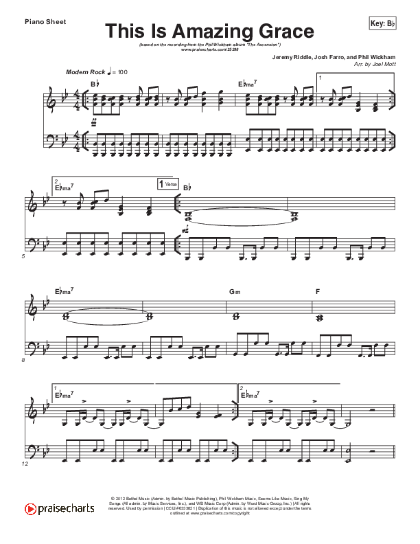 This Is Amazing Grace Piano Sheet (Phil Wickham)
