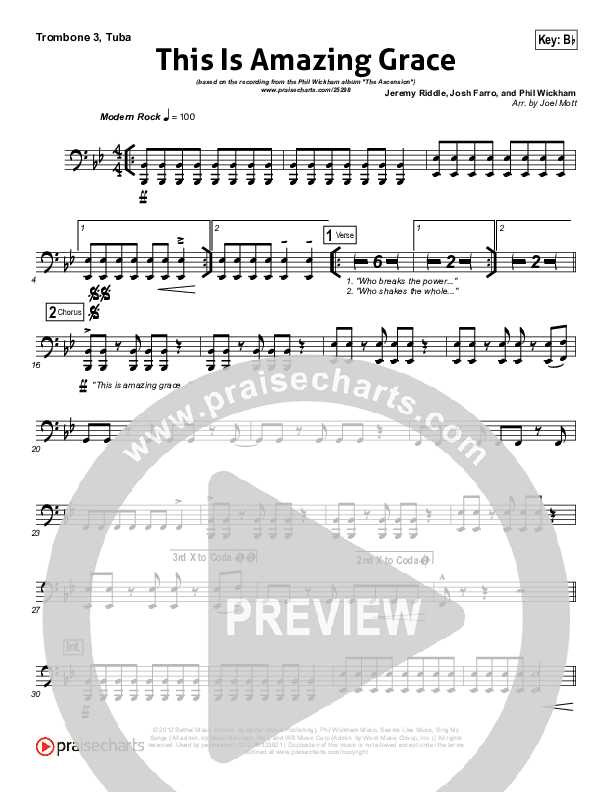 This Is Amazing Grace Trombone 1,2 (Phil Wickham)