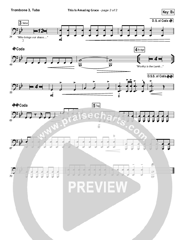 This Is Amazing Grace Trombone 3/Tuba (Phil Wickham)