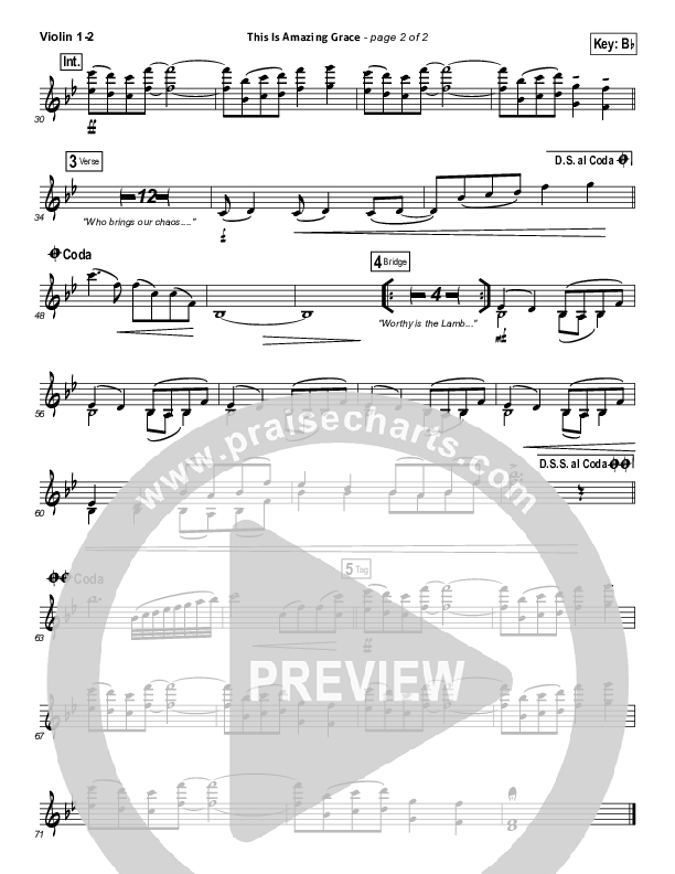 This Is Amazing Grace Violin 1,2 (Phil Wickham)