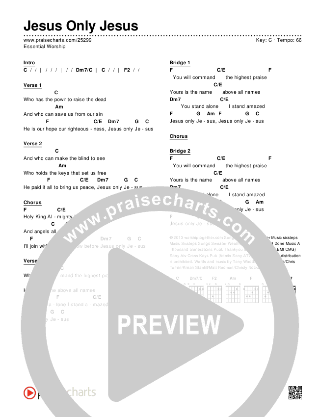 Jesus Only Jesus Chords & Lyrics (Essential Worship)