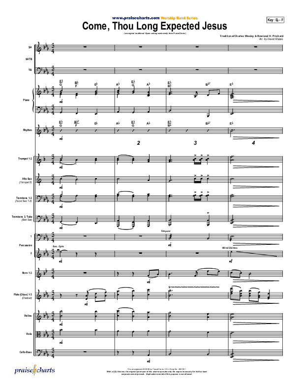 Come Thou Long Expected Jesus Orchestration (Traditional Carol / PraiseCharts)