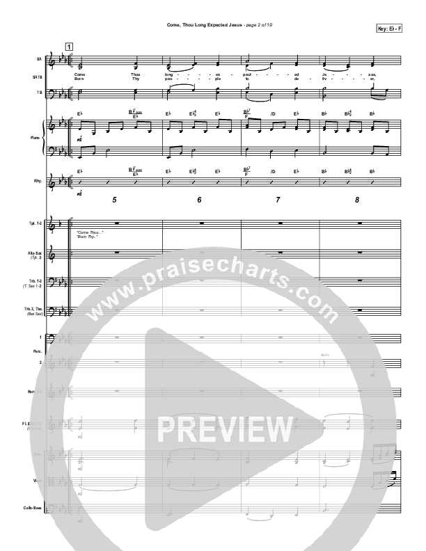 Come Thou Long Expected Jesus Conductor's Score (Traditional Carol / PraiseCharts)