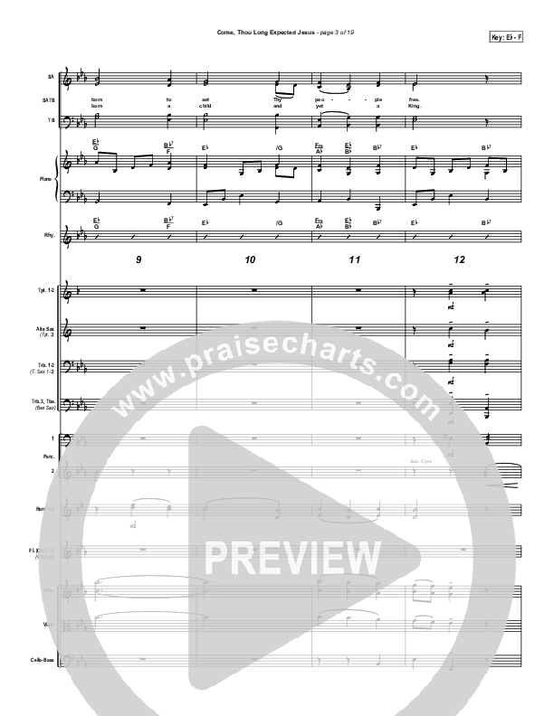Come Thou Long Expected Jesus Conductor's Score (Traditional Carol / PraiseCharts)